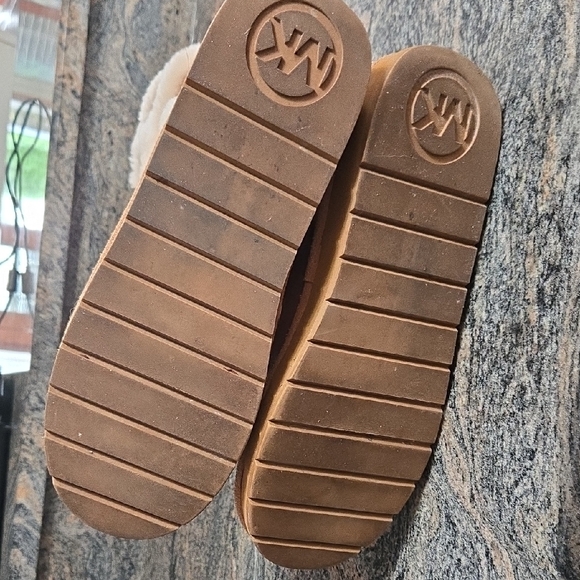 Michael Kors Camel Suede Boots with Shearling Trim Used Size 10 - Picture 7 of 11